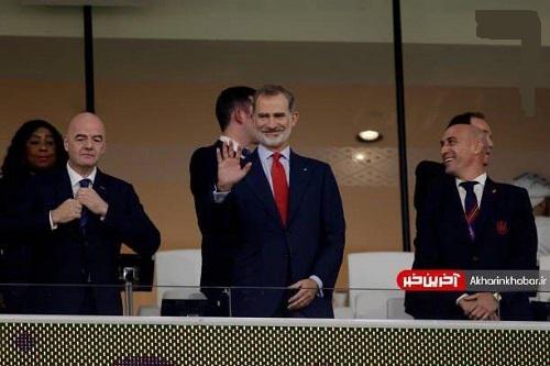 عکس/ پادشاه و رئیس جمهور اسپانیا در ورزشگاه قطر
