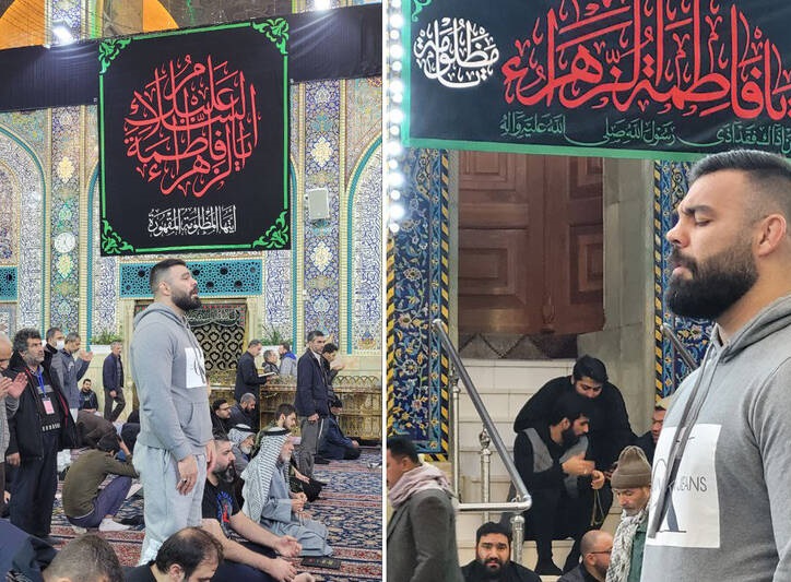 عکس/ امیر علی اکبری در حرم امام حسین(ع)