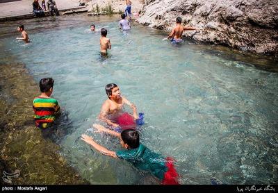 عکس/ آب تنی در چشمه علی 