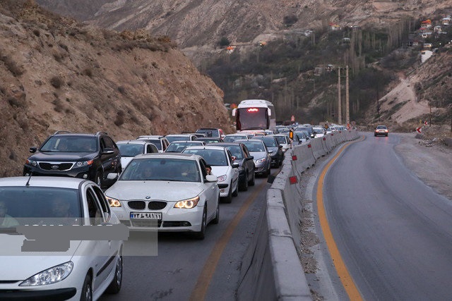 ترافیک سنگین در محور چالوس و هراز