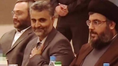  همنشینی نصرالله با شهیدان مغنیه و حاج قاسم 