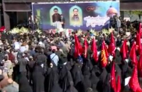 فیلم/ مراسم تشییع دو شهید مدافع حرم در تهران