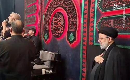 حضور رئیسی در مراسم تاسوعای حسینی مسجد ارک