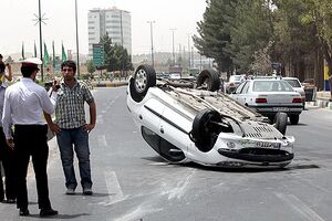  واژگونی مرگبار پژو ۲۰۶ در بزرگراه همت