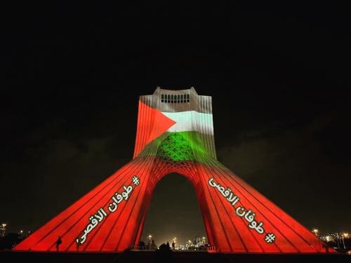 ویدیومپینگ فلسطینی در برج آزادی+عکس و فیلم