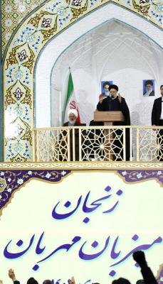 عکس/ سخنرانی رئیسی در جمع مردم زنجان