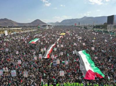  راهپیمایی باشکوه حامیان فلسطین در پایتخت یمن+عکس