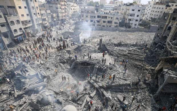لحظه انهدام دانشگاه فلسطین در غزه