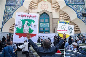 فریاد «مرگ بر آل‌سعود» و «مرگ بر آل‌خلیفه» آسمان جنوب پایتخت را فرا گرفت/عکس