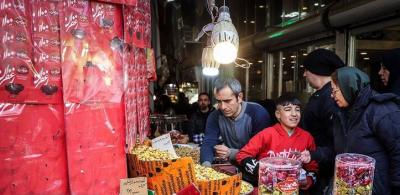 شلوغی بازار بزرگ تهران در آستانه سال نو