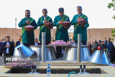 احیای سنت گلاب گیری در باغ دولت‌آباد یزد