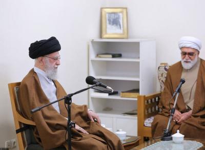 عکس/ دیدار اعضای هیئت علمی کنگره‌ جهانی امام رضا(ع) با رهبر انقلاب