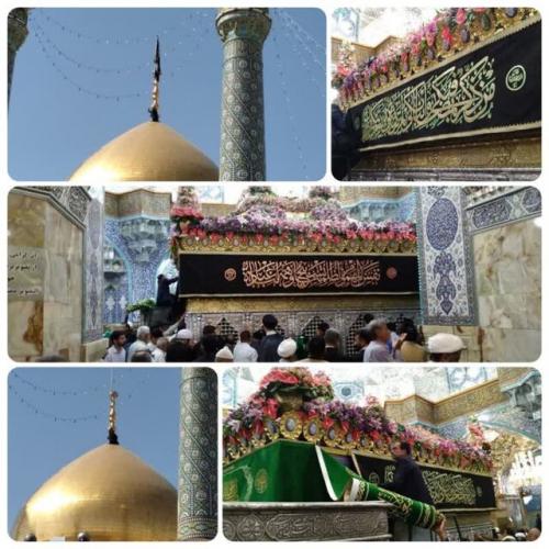 حرم مطهر حضرت معصومه(س) سیاه پوش شد