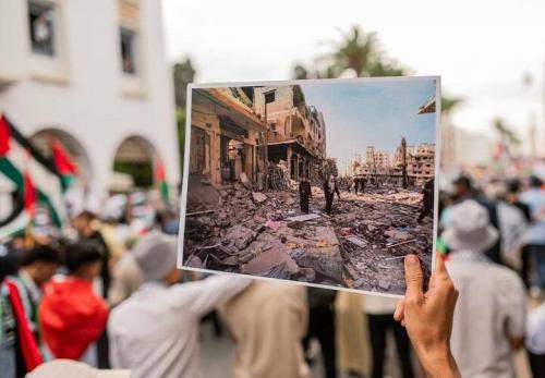 تظاهرات همبستگی با غزه و فلسطین در رباط