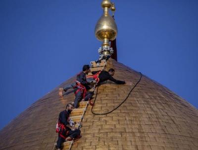 تطهیر گنبد مطهر حضرت اباالفضل(ع)