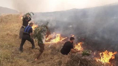 آتش‌سوزی در ۷۰ هکتار از مراتع و مزارع سرپل‌ذهاب