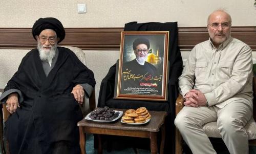 دیدار قالیباف با پدر شهید آل هاشم