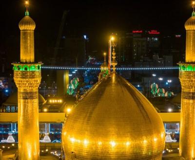 شست‌وشوی گنبد نورانی امام حسین(ع) 