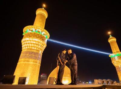 شست‌وشوی گنبد نورانی امام حسین(ع) 