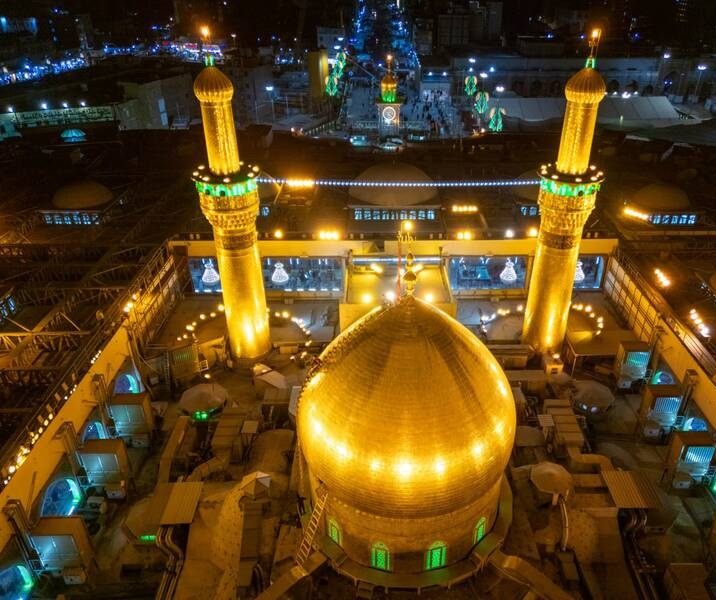 شست‌وشوی گنبد نورانی امام حسین(ع) 