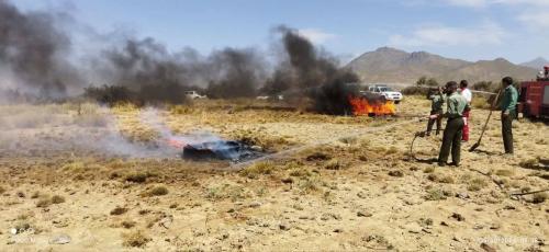 مانور اطفای حریق در شهرستان رابر 