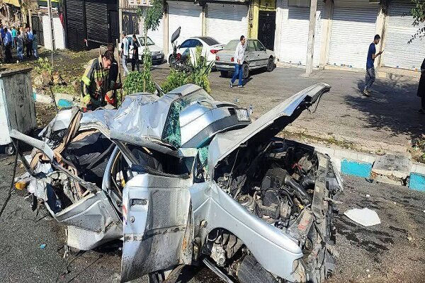  حادثه مرگبار تصادف در خیابان استخر تهران 