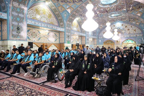 بدرقه کاروان پارالمپیک ایران در حرم مطهر رضوی 