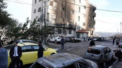 آتش زدن خودروهای فلسطینی‌ها توسط اسرائیلی‌ها/عکس