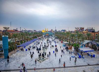 بارش زیبای باران در کربلای معلی 