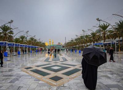 بارش زیبای باران در کربلای معلی 