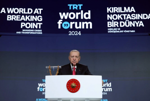  تنش در سخنرانی اردوغان