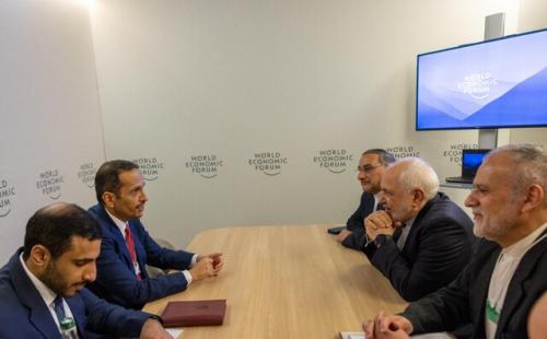 دیدار ظریف با وزیر خارجه قطر