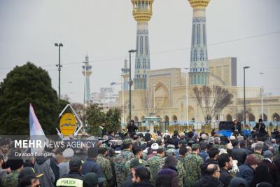  تشییع پیکر همسر شهید برونسی در مشهد 