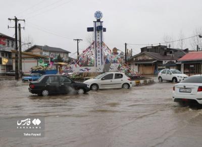 بارش سیل آسا در رشت 