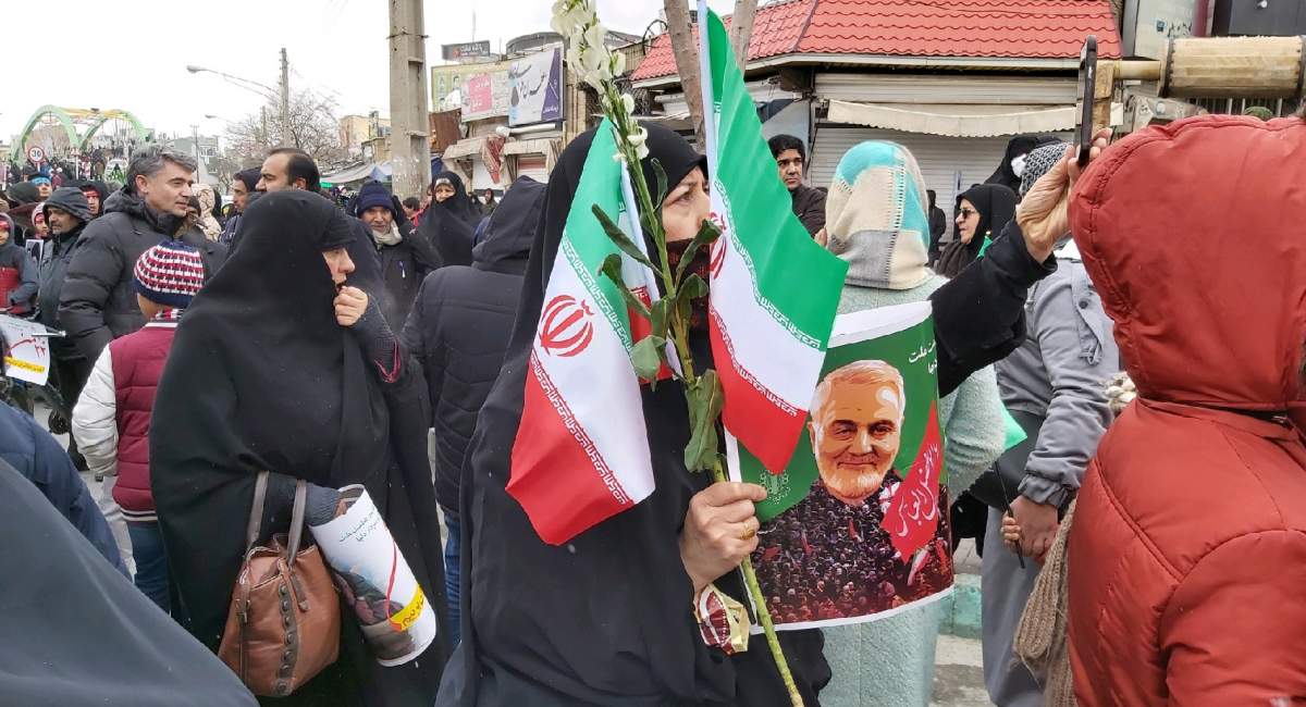 هم‌ولایتی‌های حاج قاسم در راهپیمایی ۲۲ بهمن 