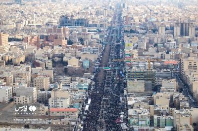 تصاویر هوایی راهپیمایی ٢٢ بهمن در تهران 