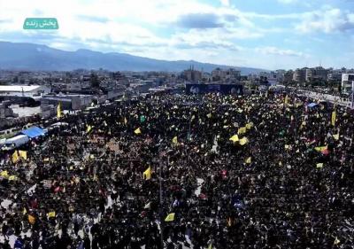  عکس/تصاویر هوایی از سیل جمعیت در مراسم تشییع شهید نصرالله