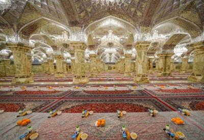  سفره‌های افطار در صحن فاطمه‌الزهرا(س) نجف