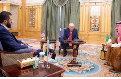 دیدار جولانی و ترامپ و بن‌سلمان در ریاض/عکس