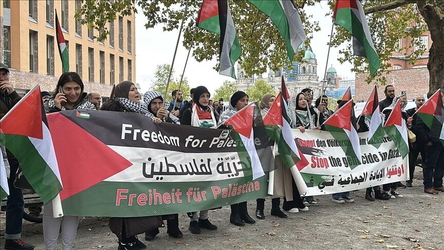 تجمع اعتراضی دانشگاه برلین برای فلسطین