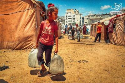کودکان فلسطینی درانتظارآب