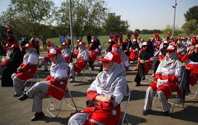  رزمایش نیروهای جمعیت هلال احمر اعزامی به مراسم اربعین حسینی 