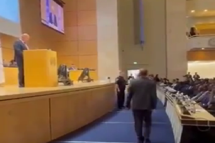 خروج هیئت‌های فلسطین، ایران و یمن از اجلاس بین‌المجالس به هنگام سخنرانی رئیس کنست اسرائیل 