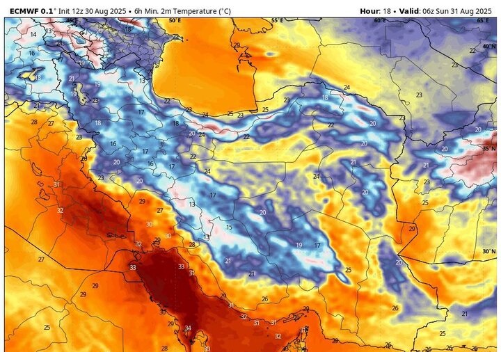 فرآیند کاهش دما از امروز آغاز می‌شود