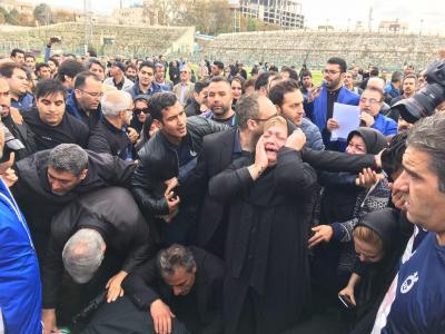 مراسم تشییع پدر استقلال، مرحوم منصور پورحیدری در ورزشگاه شهید شیرودی+عکس و فیلم 