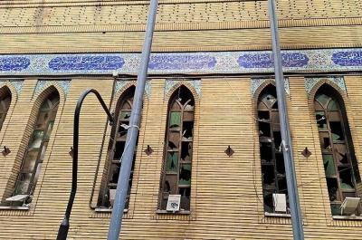  آتش زدن مسجد ابوذر تهران توسط اغتشاشگران / عکس