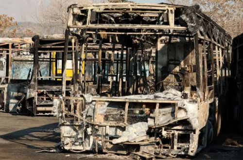 خسارات وارده به اتوبوس‌های تهران / عکس