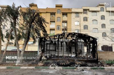 خسارت آشوبگران به مشیریه تهران