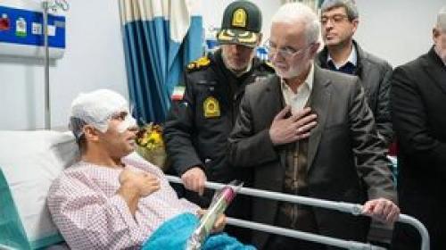 عیادت وزیر کشور از مجروحان حوادث تروریستی آمریکایی صهیونیستی