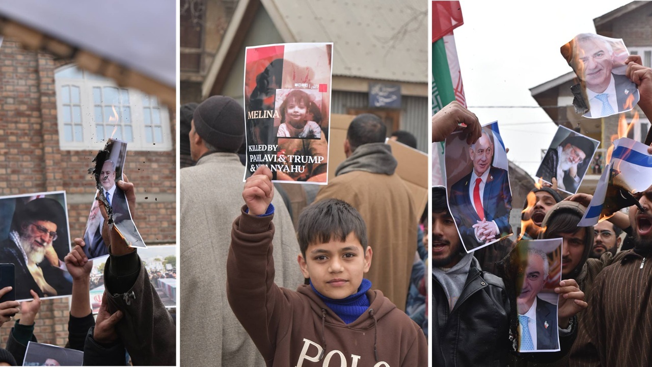 مردم کشمیر عکس پهلوی را آتش زدند +عکس